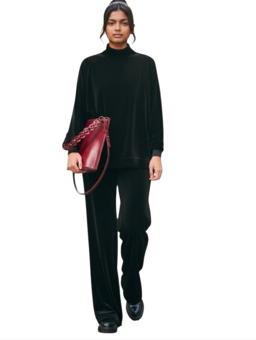 Lafayette 148 Velvet Riverside Pants Women Size Medium Black Pull On Straight
